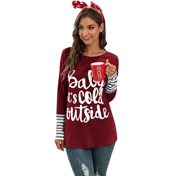 BABY IT’S COLD OUTSIDE WOMEN’S LONG SLEEVE SHIRT - Picture 6 of 6